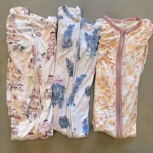 Posh peanut-bundle jammies size 3T open footie